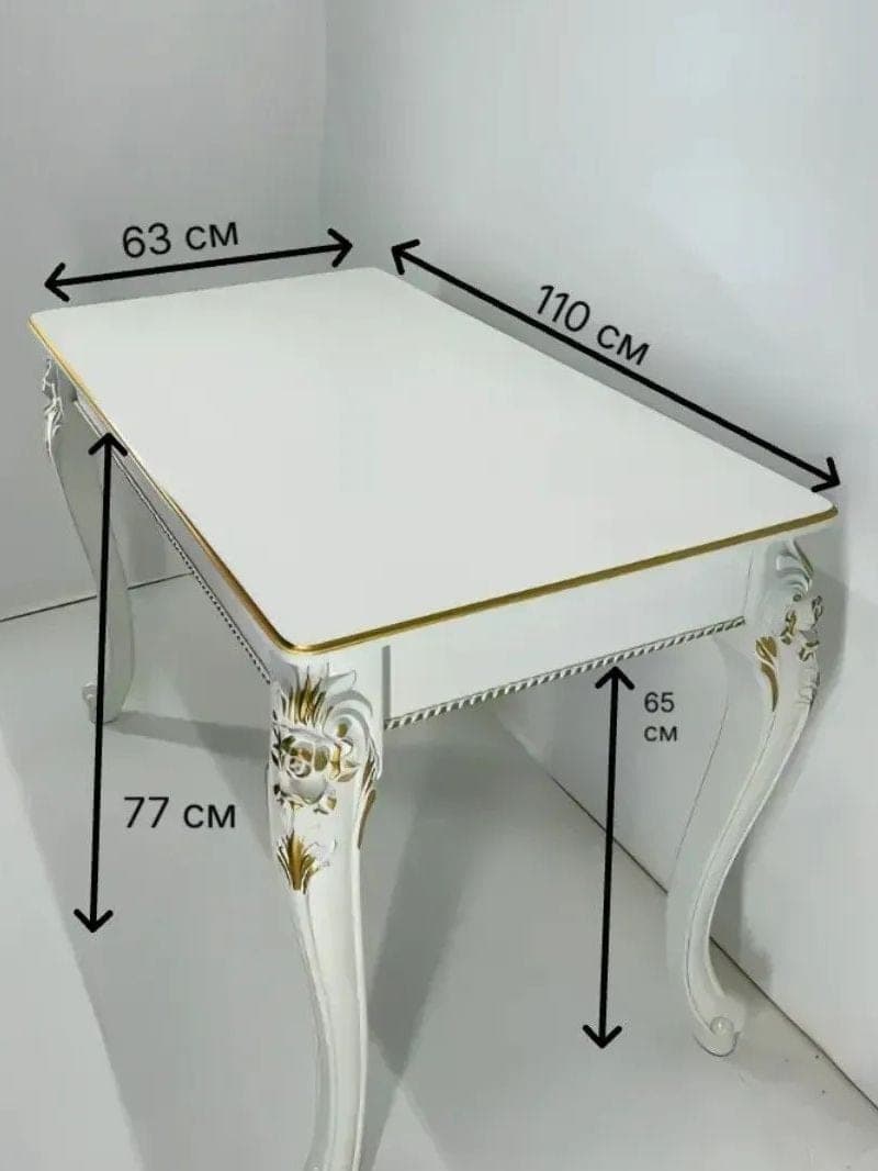 Стол обеденный, слоновая кость, 110×64×76 см